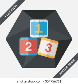 123 blocks flat icon with long shadow,eps10