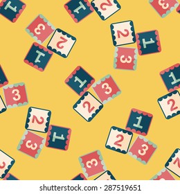 123 blocks flat icon,eps10 seamless pattern background