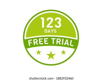 123 days free trial. 123 day Free trial badges