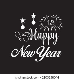 123 happy new year vector file