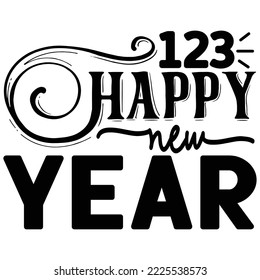 123 Happy New Year vector file