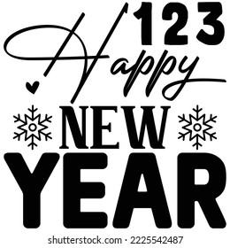 123 happy new year vector file