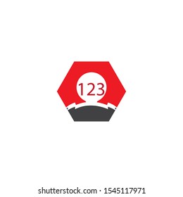 123 letter logo vector design template
