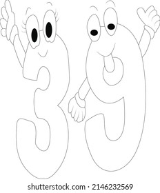 123 namber coloring page 123 namber coloring book page page line art for kids 
