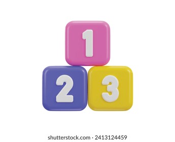 123 number blocks or cubes game design baby kid toys illustration