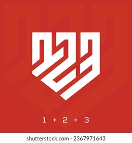 123 number creative logo design