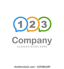 123 number logo design concept vector
