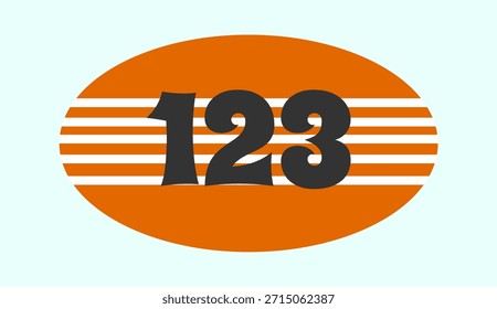 123, un número sobre un fondo de color,