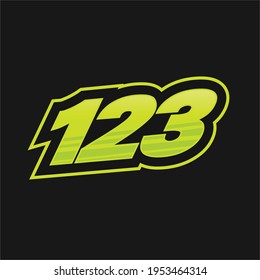 123 Number racing design vector