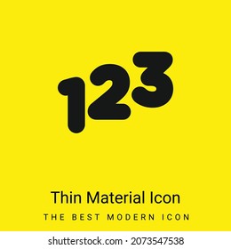 123 Numbers minimal bright yellow material icon