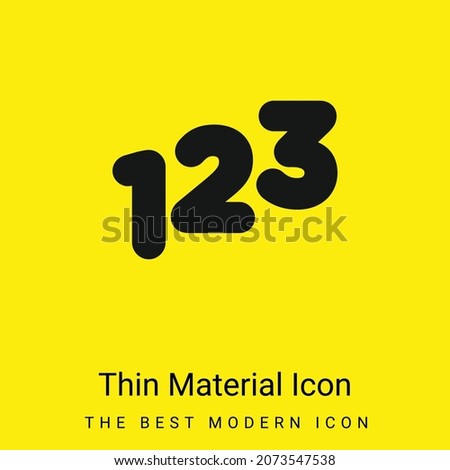 123 Numbers minimal bright yellow material icon