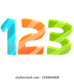 123 numbers for preschool learning, number for children or kids.