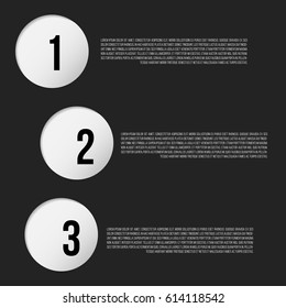 1-2-3 paper holes and places for text. Infographic vector illustration