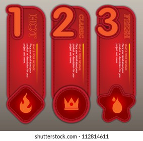 123 Tag hanging embroidery red simply