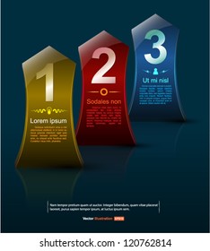 123 vector 3D style / Award / can use for brochure / mini infographic