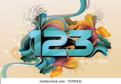 123 vector text composition