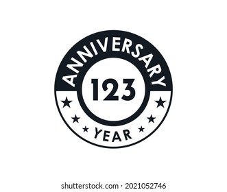 123 years anniversary badge vector design