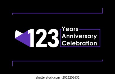 123 Years Anniversary Celebration Vector Template Design