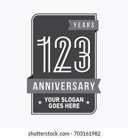 123 years anniversary design template. Vector and illustration.