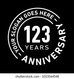 123 years anniversary logo template. Vector and illustration.