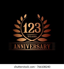 123 years anniversary logo template.