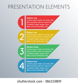 	
1-2-3-4 colorful options with text. For your ostentation
