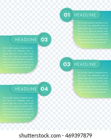 1,2,3,4, step labels, timeline, infographics design elements