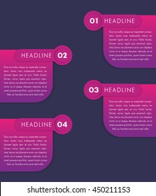 1,2,3,4, step labels, timeline template, infographics design elements, banners, vector illustration