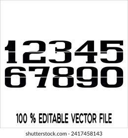 1234567890 numbers typography, t-shirt graphics, vectors