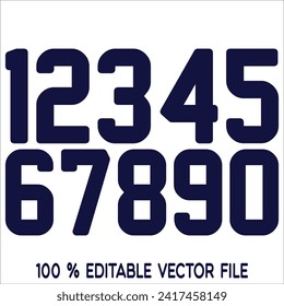 1234567890 numbers typography, t-shirt graphics, vectors