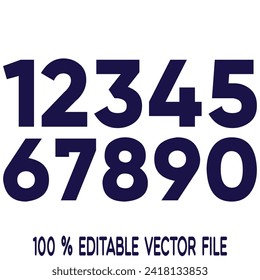 1234567890 numbers typography, t-shirt graphics, vectors