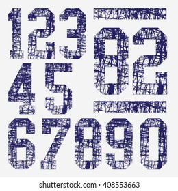 1234567890 numbers typography, t-shirt graphics, vectors