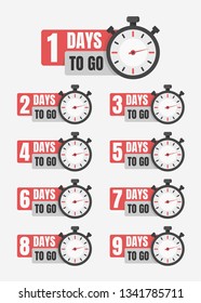 1,2,3,4,5,6,7,8,9,days to go, promotion icon, best deal symbol