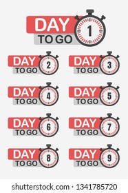 1,2,3,4,5,6,7,8,9,days to go, promotion icon, best deal symbol