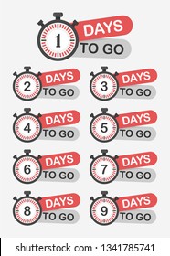 1,2,3,4,5,6,7,8,9,days to go, promotion icon, best deal symbol