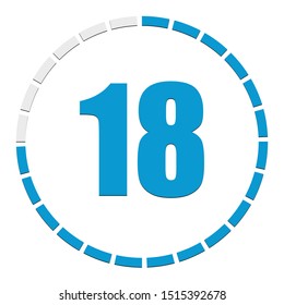1-24 sectioned indicator circular chart, graph. Circle with 24 segments, sections info-graph element. Circular chart, graph as progress, step, completion indicator