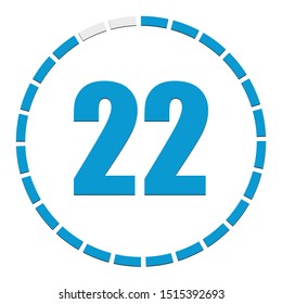 1-24 sectioned indicator circular chart, graph. Circle with 24 segments, sections info-graph element. Circular chart, graph as progress, completion indicator