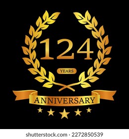 124 th Anniversary logo template illustration. suitable for you