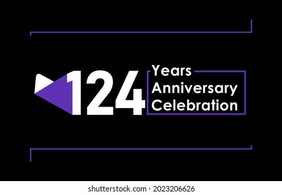 124 Years Anniversary Celebration Vector Template Design