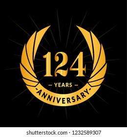 124 years anniversary. Elegant anniversary design. 124 years logo.