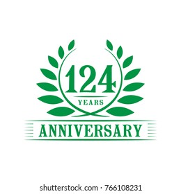 124 years anniversary logo template.