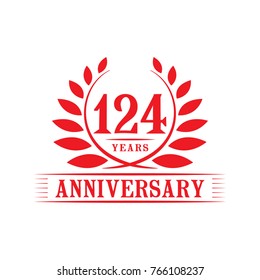 124 years anniversary logo template.