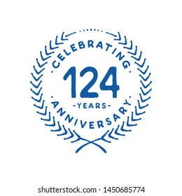 124 years design template. 124th vector and illustration.