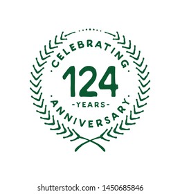 124 years design template. 124th vector and illustration.