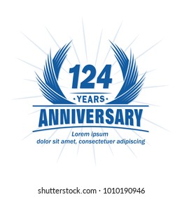 124 years vector and illustration template.