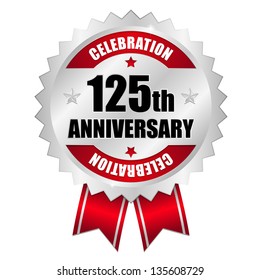 125 year anniversary seal red