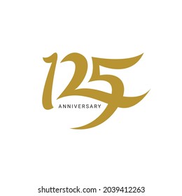 125 Year Anniversary Vector Template Design Illustration white background for celebration