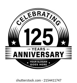 125 years anniversary celebration design template. 125th logo vector illustrations.