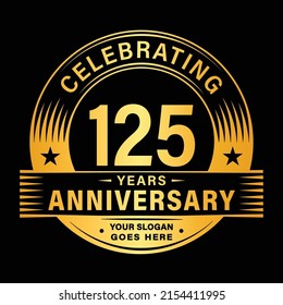 125 years anniversary celebration design template. 125th logo vector illustrations.