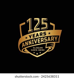 125 years anniversary celebration design template. 125th anniversary logo. Vector and illustration.